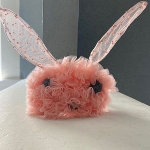 Handmade Bunny Rabbit Headband Headpiece Lace Ruffle Ears Bead Pink
